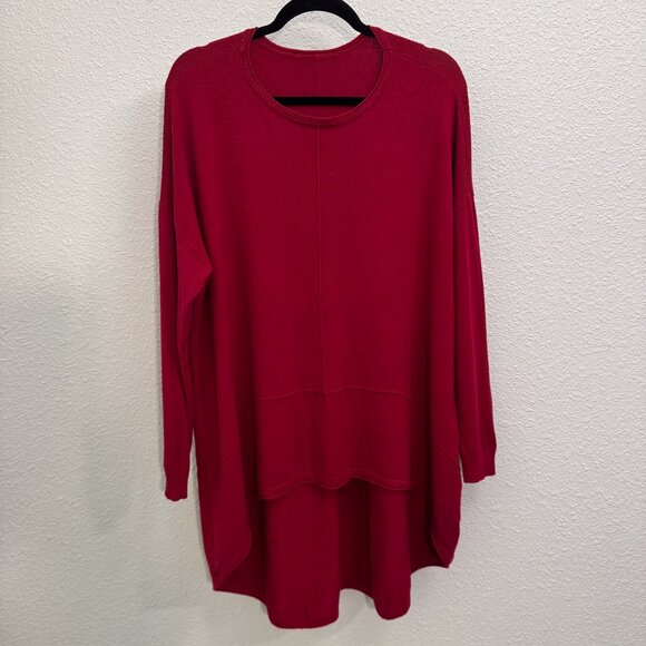 Acqua & Limone Italian Pullover Sweater in Ruby Red - Picture 6 of 9